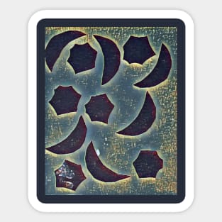 Dark Blue Half Moon and Star Pattern Sticker